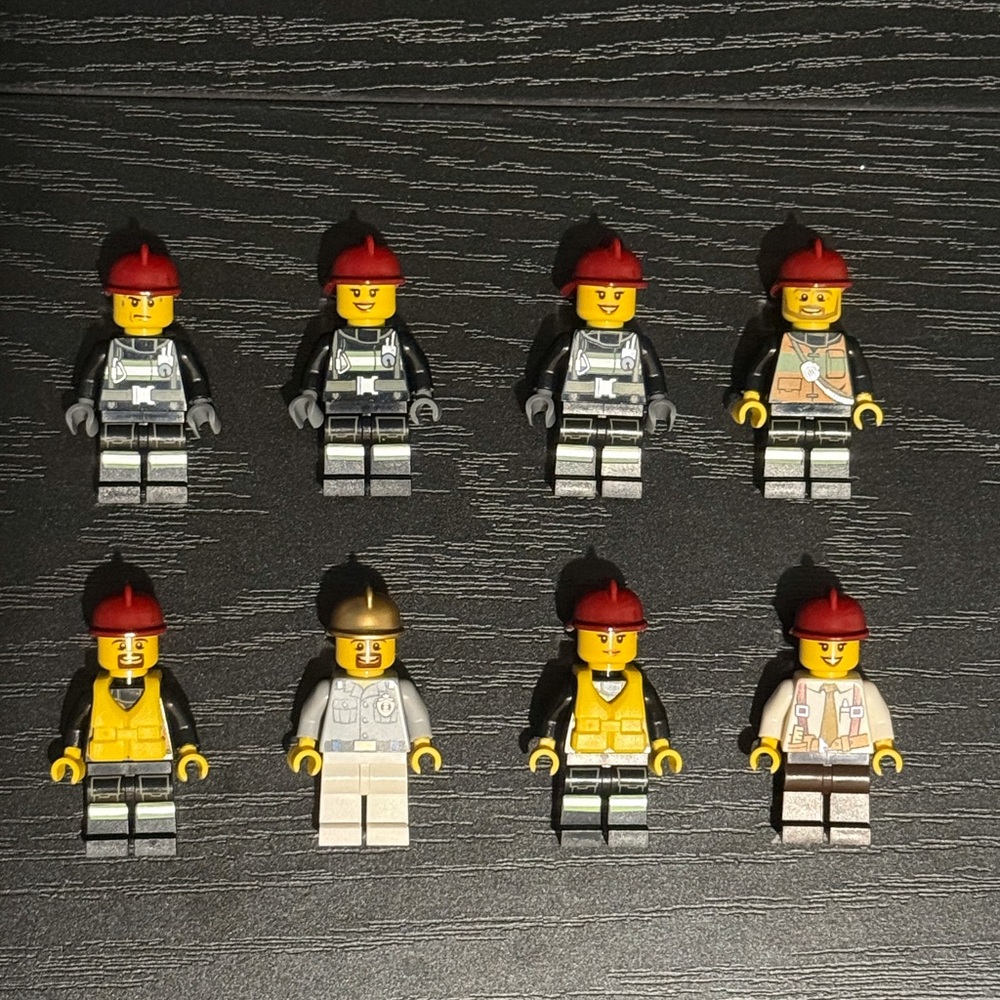 LEGO Lot of 8 Firefighter Minifigures